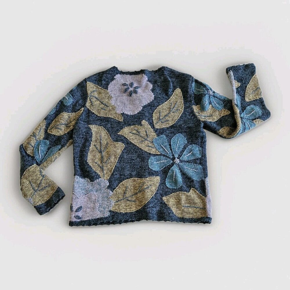 Vtg Sigrid Olsen Knit Cardigan Womens M Multicolor LS Buttons Boho Floral Boho - Picture 14 of 16